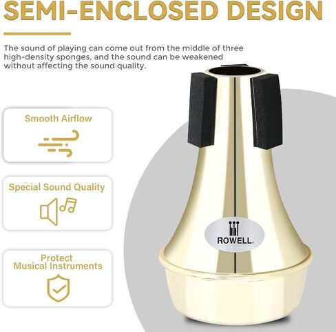 ROWELL Trumpet Mute ABS Straight Trumpet Mute Mini Trumpet Mute Silencer Lightweight Practice Trumpet MuteTrumpet Acessories for Beginner (Red) in Saudi Arabia