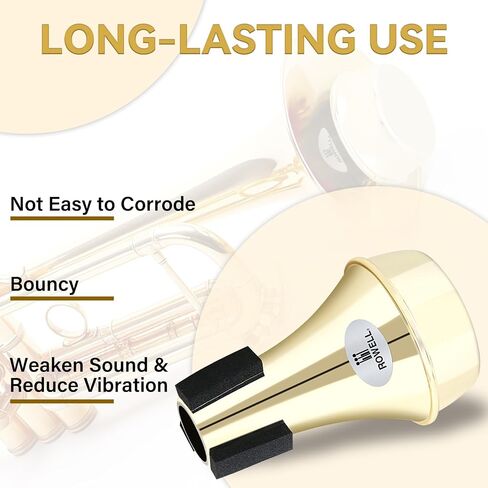ROWELL Trumpet Mute ABS Straight Trumpet Mute Mini Trumpet Mute Silencer Lightweight Practice Trumpet MuteTrumpet Acessories for Beginner (Red) in Saudi Arabia