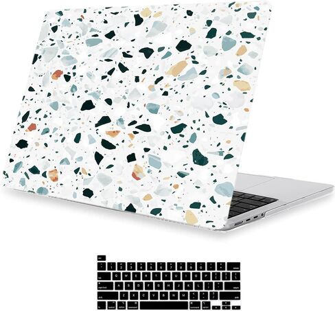 LanBaiLan Compatible with MacBook Pro 14 inch 2021-2024 Release Model M4 A3112 A3185 A3401 M3 A2918 A2992 M2 A2779 M1 A2442, Protective Case & Keyboard Cover, Color Flower in Saudi Arabia