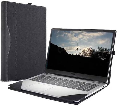 تغطية الكمبيوتر المحمول متوافق مع Dell Inspiron 15 3501 3502 3505 5593 5620 7573 7591 Latitude 15 3510 3511 3520 7650 Case Skin Skinve Pouch (Black) in Kuwait
