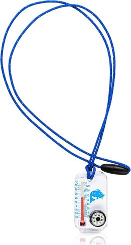 Sun Company Wildlife Therm-o-Compass - Thermometer and Compass for Kids with UV Exposure Decal | Reflective Lanyard and Fun Animal Designs | Camping and Hiking Accessory for Children in Kuwait