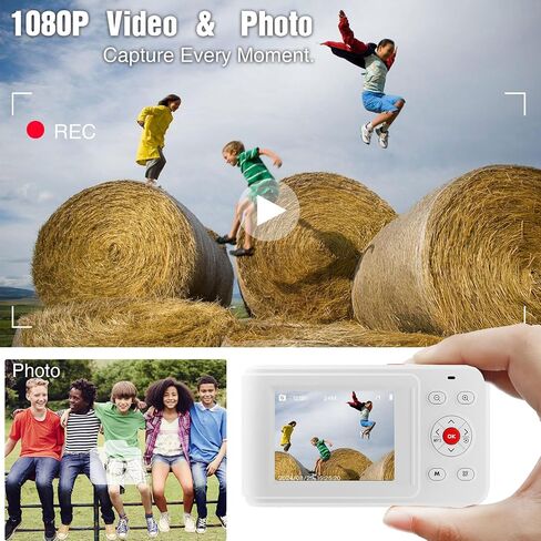 Digital Camera for Teens, 1080P FHD Camera, Point and Shoot Digital Camera with 32GB Memory, Dual Screen,16X Zoom, Compact Small Vintage Camera Gifts for Beginners, Turquoise in Saudi Arabia