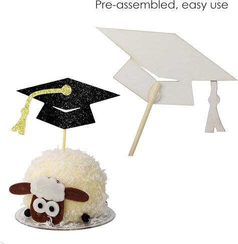 التخرج Cupcake Toppers 2025 لوازم الحفلات ، 24 PCS اختيارات الطعام/المقبلات لفئة 2025 مصغرة من الديكورات الكعكة ، دبلوم ، 2025 ، مجموعة التخرج 24 قطعة in Kuwait