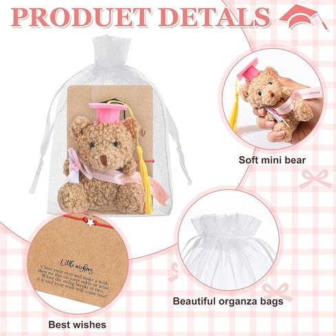 50 PCS 2025 رياض الأطفال تخرج مجموعة كبيرة مع 25 هدية التخرج Mini محشو الدببة 25 أمنية بطاقة أكياس أورجانيزا لكي طفل روضة الأطفال من 2025 الحفلات (الأزرق) in Kuwait