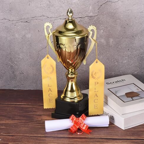 شرائط جائزة Patikil ، 18 PCS 4th Place Award Medal Ribbon مع بطاقة حدث وحبل للمناسبات الرياضية تحديات جائزة الحلي ، الأصفر in Kuwait