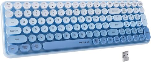 UBOTIE Colorful Bluetooth 100Keys Keyboards, Wireless Compact Rainbow Gradual Colors Retro Typewriter Flexible Keyboard for Tablet, Cellphones, PC(Rosy Gradient) in Kuwait