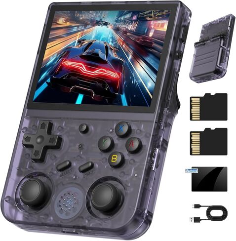 RG353V Retro Gaming Console RG353V Handheld Game Console 3.5" IPS Screen Android 11 and Linux System 64G TF Card 4420+ Classic Games RK3566 64bit Game Player Bluetooth 4.2 and 5G WiFi(Purple) in Saudi Arabia