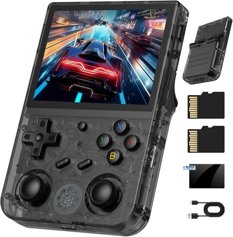 RG353V Retro Gaming Console RG353V Handheld Game Console 3.5" IPS Screen Android 11 and Linux System 64G TF Card 4420+ Classic Games RK3566 64bit Game Player Bluetooth 4.2 and 5G WiFi(Purple) in Kuwait