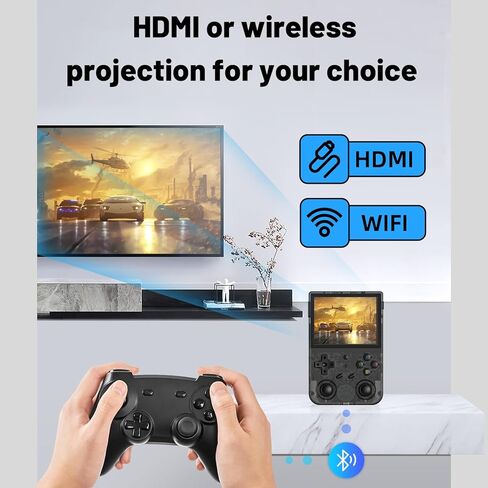 RG353V Retro Gaming Console RG353V Handheld Game Console 3.5" IPS Screen Android 11 and Linux System 64G TF Card 4420+ Classic Games RK3566 64bit Game Player Bluetooth 4.2 and 5G WiFi(Purple) in Kuwait