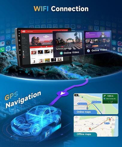 4+64G لسيارة Toyota Corolla 2009-2013 مستقبل ستيريو سيارة CarPlay لاسلكي، 9 بوصة Android Auto IPS 1280 * 720 وحدة رأس تعمل باللمس، راديو سيارة Android مع DSP Bluetooth FM WiFi/GPS Navi/HD كاميرا احتياطية in Saudi Arabia