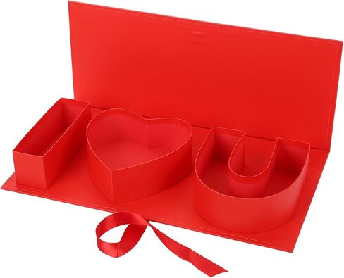 عيد الحب يوم هدايا زهرة أنا القلب u رسالة كبيرة من الصناديق زهرة مع شريط لعيد الميلاد ، حفل زفاف ، عيد ميلاد الأمهات الحب ، تغليف شوكولاتة دش الزفاف ، باقة الورد الحاضر (الوردي) in Kuwait