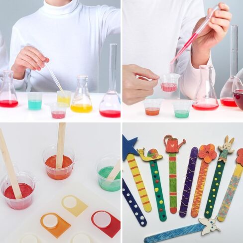 Gartful 280PCS Resin Mixing Cups Kit for Beginner, 20 Packs 30ml Plastic Graduated Cups, 200 Pack 40ml Disposable Measuring Cups, 10 Pack 15ml Droppers, 50 Pack Wooden Stir Sticks for Jewelry Making in Saudi Arabia