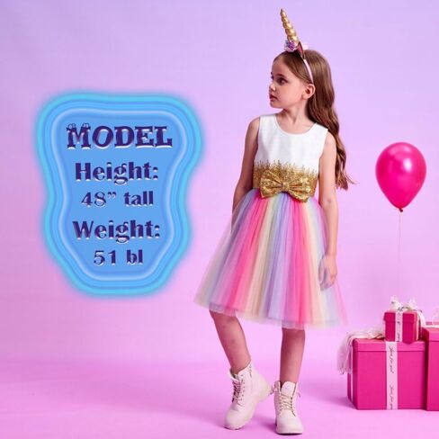 VIKITA Toddler Girls Dresses Summer Sleeveless Polyester Tutu Dresses for Girls 3-12 Years in Kuwait