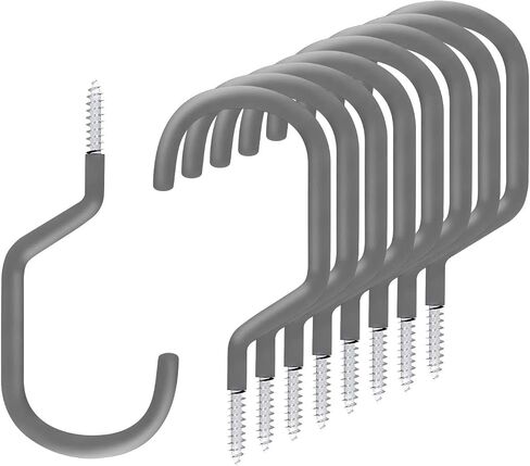 SMARTOLOGY Bike Storage Hook, Bike Hanger, Rubber Coated Heavy Duty Large Screw in Ceiling Hooks for Garage Wall, 4 Pack, Fits All Bike Types, Bike Racks & Stands in Kuwait