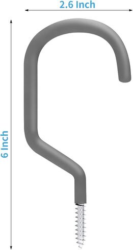 SMARTOLOGY Bike Storage Hook, Bike Hanger, Rubber Coated Heavy Duty Large Screw in Ceiling Hooks for Garage Wall, 4 Pack, Fits All Bike Types, Bike Racks & Stands in Kuwait