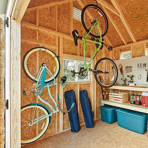 SMARTOLOGY Bike Storage Hook, Bike Hanger, Rubber Coated Heavy Duty Large Screw in Ceiling Hooks for Garage Wall, 4 Pack, Fits All Bike Types, Bike Racks & Stands in Kuwait