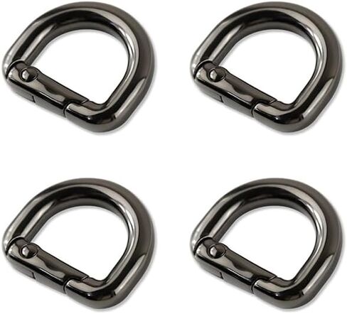 4pcs d-ring key hooks clip metal snap keyring buckles for handbag backpacks purse keychain chareners kettle (الذهب) in Kuwait