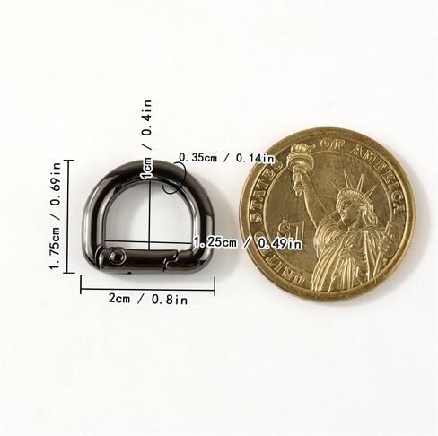 4pcs d-ring key hooks clip metal snap keyring buckles for handbag backpacks purse keychain chareners kettle (الذهب) in Kuwait