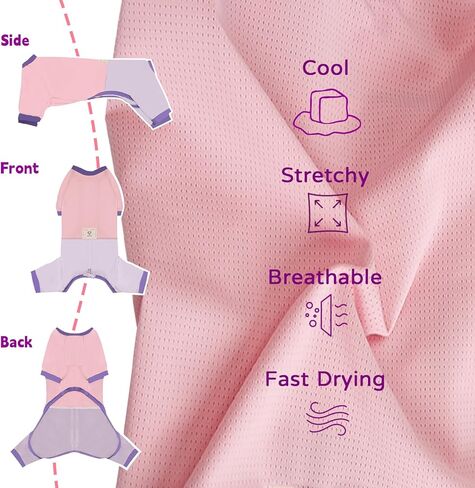 TONY HOBY Dog Pajamas Clothes for Small Dogs, Girl Boy Soft Strechy Summer Puppy Clothes with Adjustable Buckle, Cute 4-Legged Dog Onesie Jammies Outfits Shirts for Recovery(Blue, Small) in Kuwait