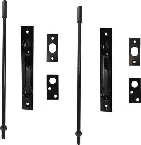 Solid Brass Extension Flush Bolt with Rod 12"-Satin Black-Pack of 1 in Saudi Arabia