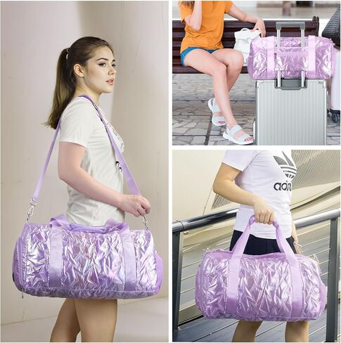 Forestfish Gym Bag With Shoes Compartment, Dance Bag Weekender Bags For Women Overnight Travel Lightweight Waterproof, Gold in Kuwait