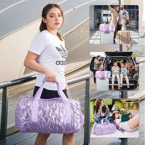 Forestfish Gym Bag With Shoes Compartment, Dance Bag Weekender Bags For Women Overnight Travel Lightweight Waterproof, Gold in Kuwait