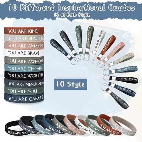 Sratte 240 Pcs Motivational Wristbands Inspirational Keychains Appreciation Gifts for Employee Teacher 911 Dispatcher in Saudi Arabia