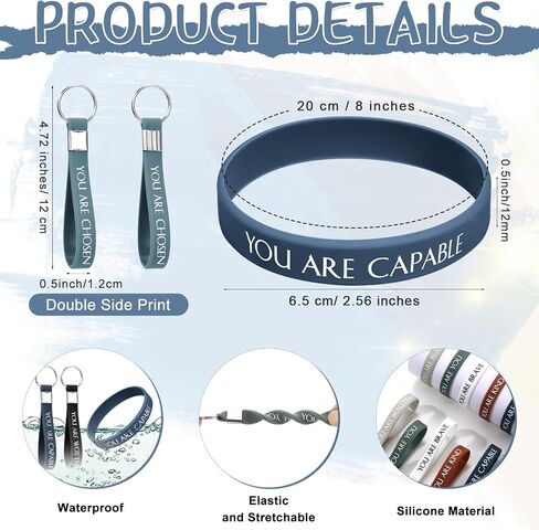 Sratte 240 Pcs Motivational Wristbands Inspirational Keychains Appreciation Gifts for Employee Teacher 911 Dispatcher in Saudi Arabia