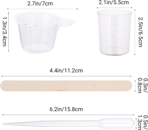 Gartful 280PCS Resin Mixing Cups Kit for Beginner, 20 Packs 30ml Plastic Graduated Cups, 200 Pack 40ml Disposable Measuring Cups, 10 Pack 15ml Droppers, 50 Pack Wooden Stir Sticks for Jewelry Making in Saudi Arabia