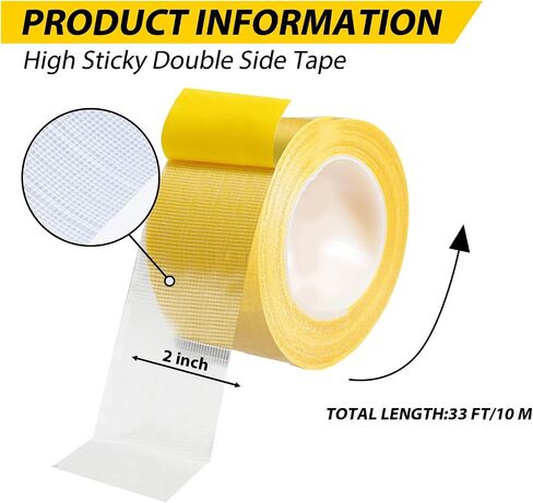 Double Sided Fabric Tape Extra Strong dhesive Tapes, Mounting Tape Heavy Duty Hang Picture Decor Poster Map, Large Sticky tack for Christmas Decoration in Kuwait