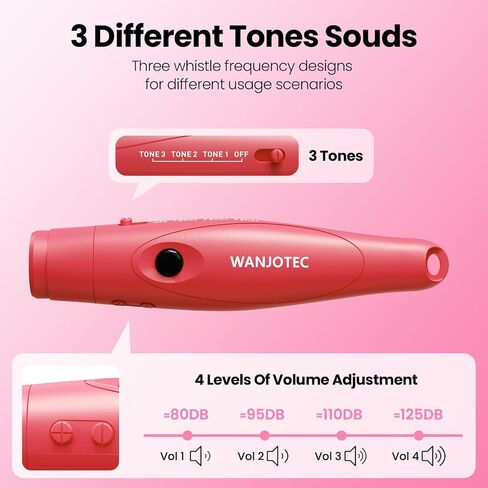 Electronic Whistle for Teacher Coache - Pink Loudest 3 Tone High Volume Handheld Electric Whistles for Referee, Outdoor Sports Safety Whistles with Lanyard, Birthday Gifts for Women in Saudi Arabia