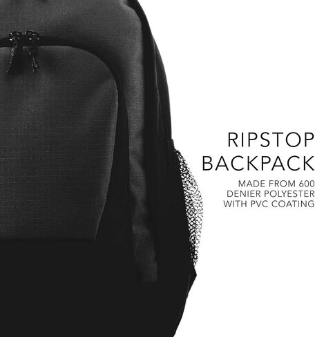 Augusta Sportswear Ripstop Backpack, One Size, Black/Black in Kuwait