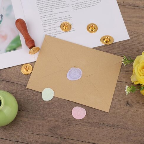Wax Seal Stamp Kit, 12 Vintage Zinc Alloy Wax Stamp Heads and 1 Wooden Handle for Invitation Cards Envelopes Gift Decoration DIY Craft Supplies (Style 1) in Saudi Arabia