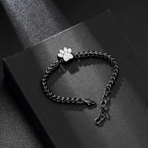 zeqingjw Urn Bracelet for Pets Ashes Pet Cremation Jewelry Stainless Steel Paw Print Pet Memorial Bracelet Pet/Dog's/Cat's Ashes Keepsake for Women Men in Kuwait