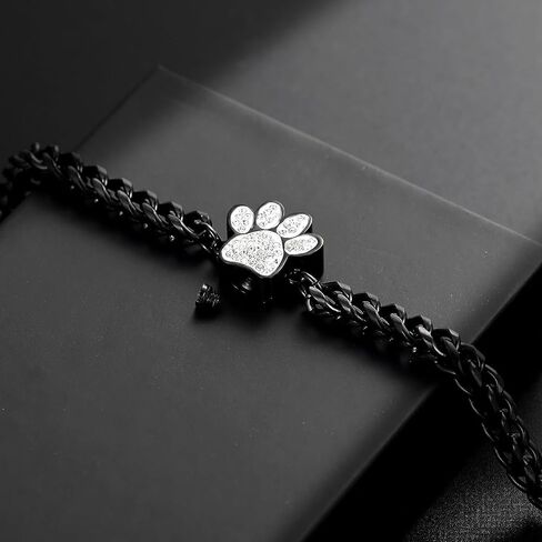zeqingjw Urn Bracelet for Pets Ashes Pet Cremation Jewelry Stainless Steel Paw Print Pet Memorial Bracelet Pet/Dog's/Cat's Ashes Keepsake for Women Men in Kuwait