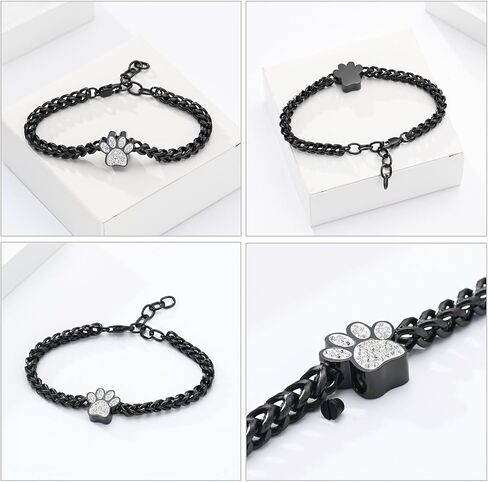 zeqingjw Urn Bracelet for Pets Ashes Pet Cremation Jewelry Stainless Steel Paw Print Pet Memorial Bracelet Pet/Dog's/Cat's Ashes Keepsake for Women Men in Kuwait
