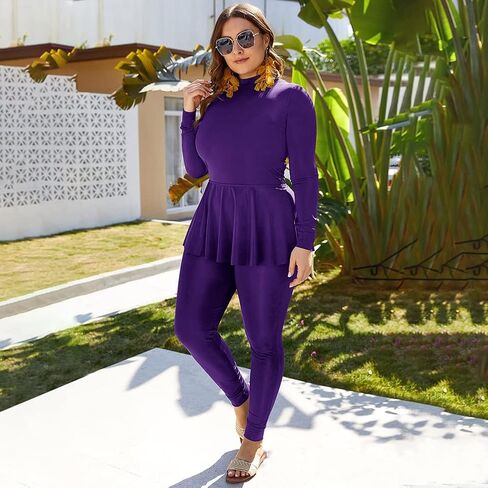 FYMNSI Womens Muslim Swimsuits Reversible Modest Swimwear Full Coverage Rash Guard One Piece Burkini Islamic Bathing Suits in Kuwait
