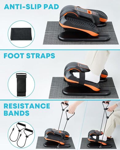 Gonex Under Desk Elliptical Exercise Machine for Seniors, Electric Ellipse Leg Exerciser, Seated Pedal Exerciser 16 Level Speeds & Remote Control, Manual & 12 Auto Modes in Kuwait