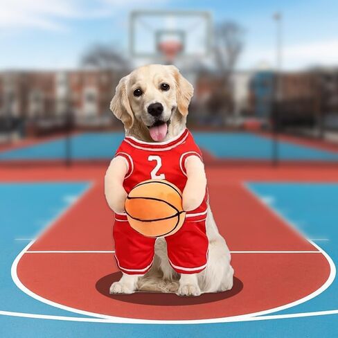 Dog Basketball Costume,Dog Basketball Costume with Ball,Christmas Costumes for Dogs,Dog Halloween Costume,Fun Pet Costumes Dog, Basketball Player for Small Medium Large Dogs (Small) in Kuwait