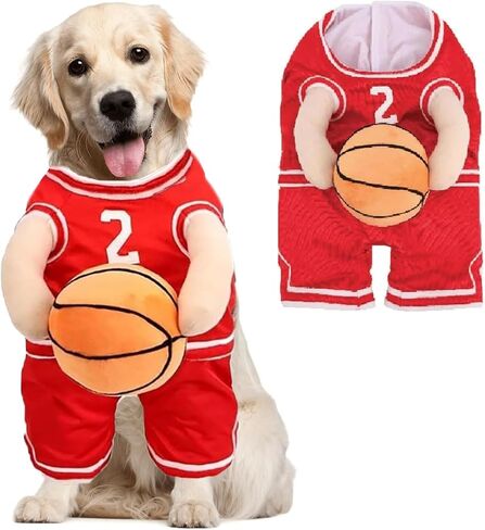 Dog Basketball Costume,Dog Basketball Costume with Ball,Christmas Costumes for Dogs,Dog Halloween Costume,Fun Pet Costumes Dog, Basketball Player for Small Medium Large Dogs (Small) in Saudi Arabia