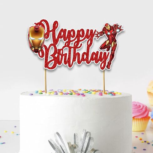 إيرن مان كعكة عيد ميلاد سعيد - ديكورات عيد ميلاد. in Kuwait