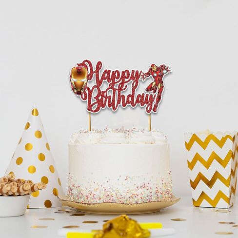 إيرن مان كعكة عيد ميلاد سعيد - ديكورات عيد ميلاد. in Kuwait