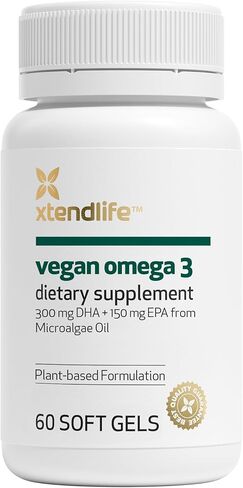 Xtendlife, Omega 3 DHA Plus, Full Spectrum Fish Oil with 700mg of DHA + Lycopene and Astaxanthin to Support Brain, Heart, Eye and Skin, 60 Soft Gels in Kuwait