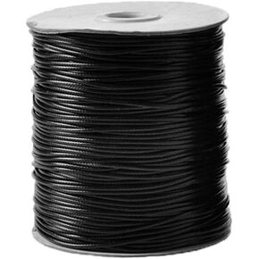1 Roll 1.5mm 180 Yards Jewelry Making Beading Crafting Macramé Waxed Cord Rope Cord Macrame Necklace Bracelet Jewelry Making Waxed Beading Thread String(Black)