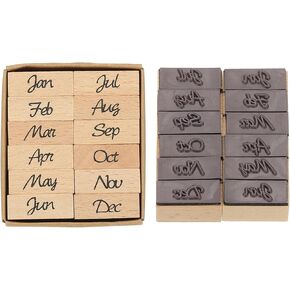 طوابع Patikil Date Stamps ختم مطاط الخشب ، طوابع أسبوع خمر مجموعة ختم خشبي الصبخ لصنع البطاقات مصممة DIY Stragbooking Style 2 ، Brown