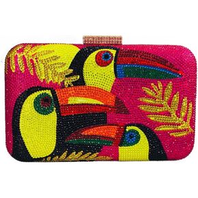 Toucan Bird Crystal Clutch Purses for Women Rhinestone Evening Bags Party Cocktail Handbag and Purse