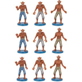 Archie McPhee itty bitty whowlves - حقيبة من 9 شخصيات مصغرة (toy_figure_set ، فينيل ناعم ، موضوع الذئب الخيالي)