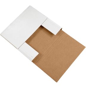 Aviditi White Easy-Fold Mailing Boxes, 12 1/2" x 12 1/2" x 2", Pack of 50, Crush-Proof, for Shipping, Mailing and Storing