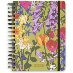 Vera Bradley 2025-2026 Large Planner Daily Weekly & Monthly, 17 Month Hardcover Agenda Dated Aug 2025-Dec 2026, Cute Planner with Stickers, Pockets, & Spiral Binding, Meadow Bouquet