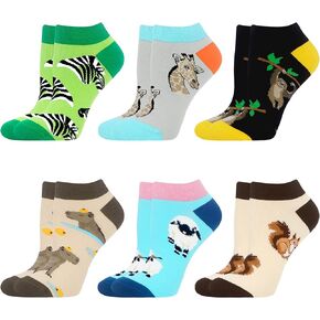 WeciBor Women's Fancy Funny Casual Combed Cotton Ankle Socks Pack